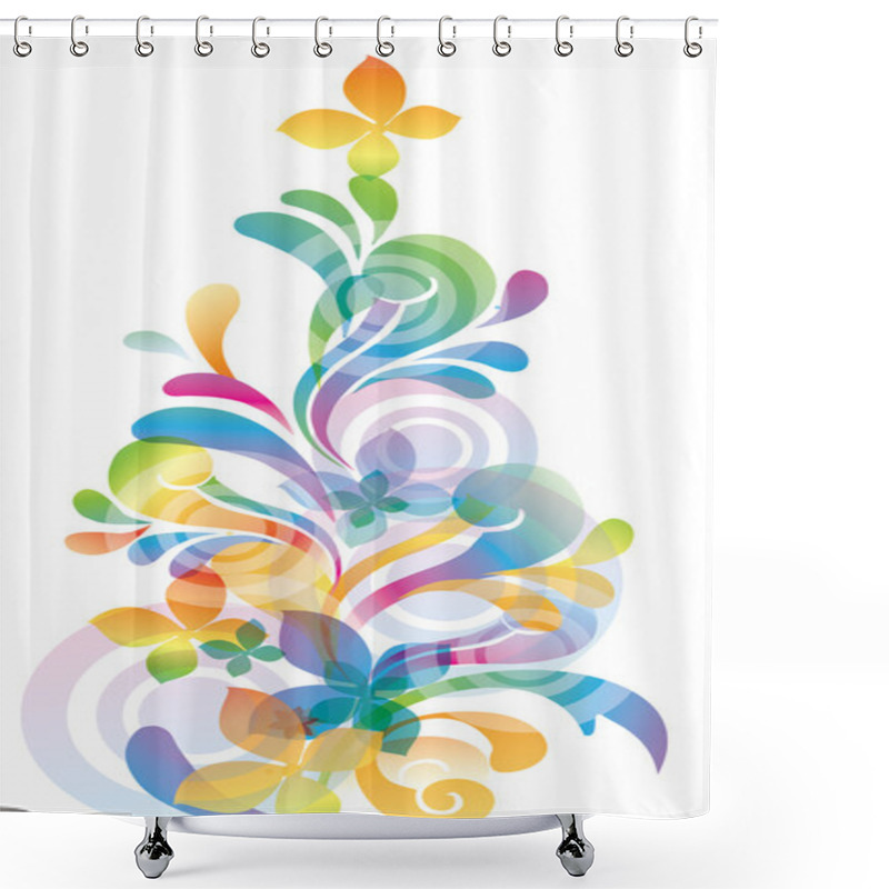 Personality  Vector Background With Flowers Shower Curtains