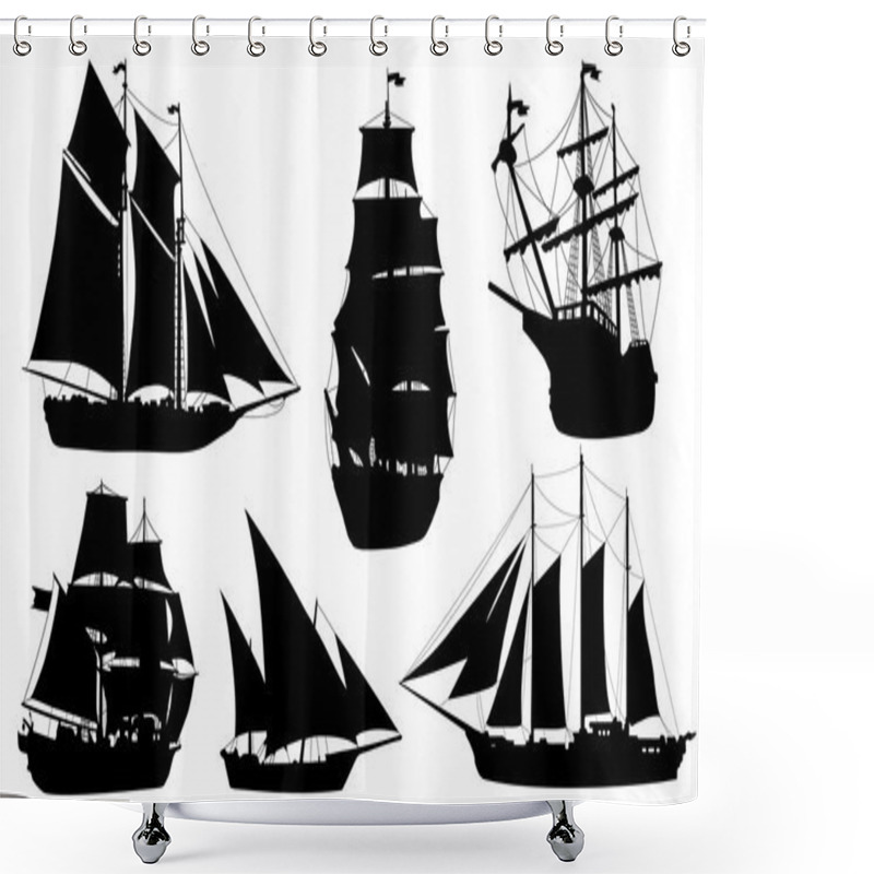 Personality  Sailboat Silhouettes Shower Curtains