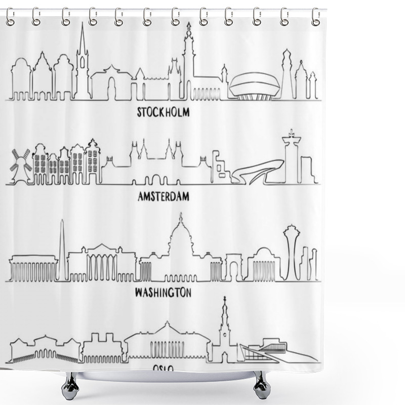 Personality  Stockholm, Amsterdam, Washington And Oslo Shower Curtains