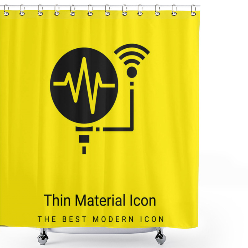 Personality  Assistant Minimal Bright Yellow Material Icon Shower Curtains