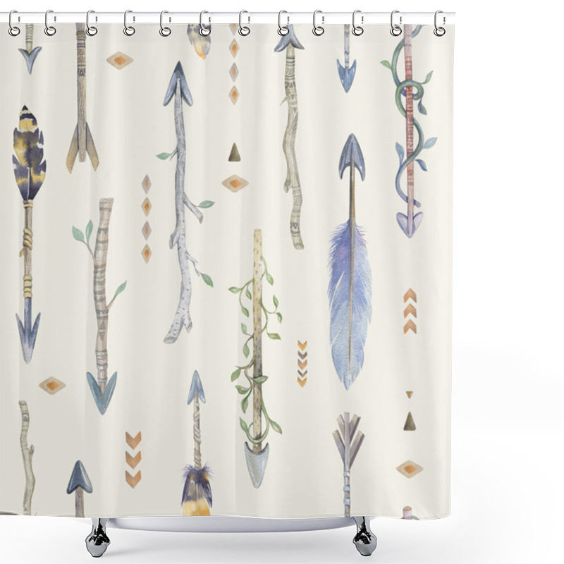 Personality  Seamless Pattern With Arrows Shower Curtains