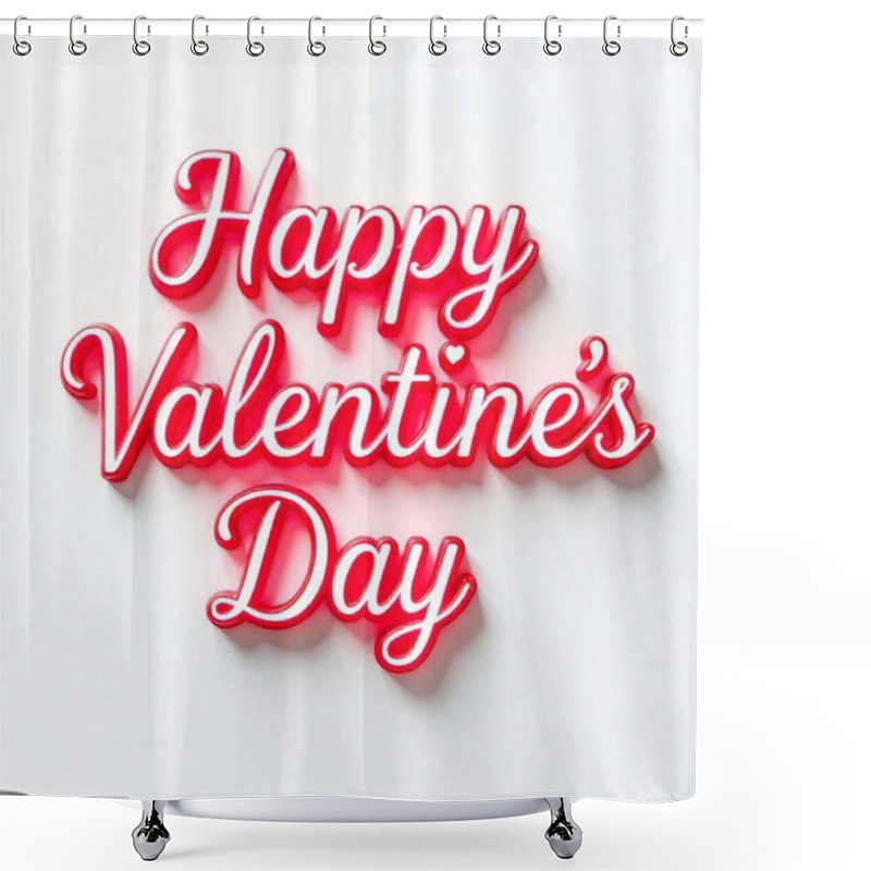 Personality  Happy Valentines Day Lettering Post Backgrounds Shower Curtains