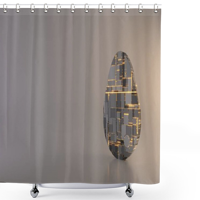 Personality  Light Background 3d Rendering Symbol Of Egg Icon Shower Curtains