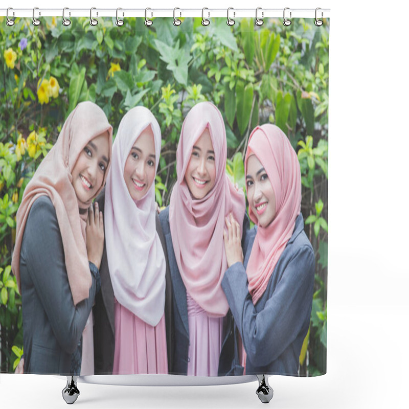 Personality  Team Of Asian Muslim Business Woman Shower Curtains