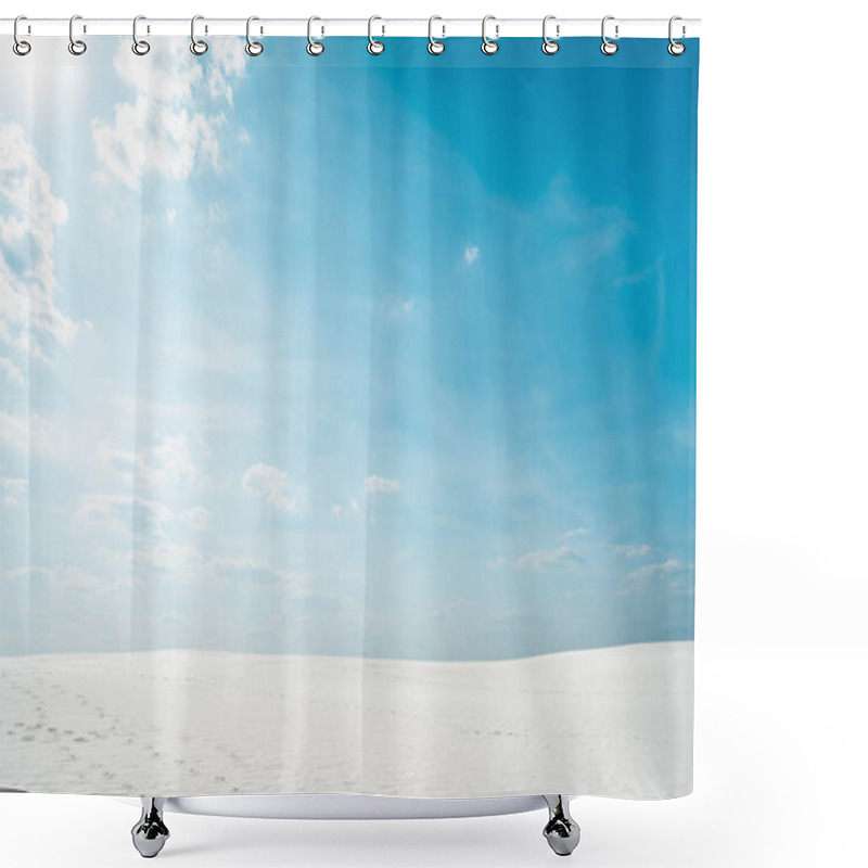 Personality  Beautiful Clean Beach With White Sand And Blue Sky With White Clouds Shower Curtains