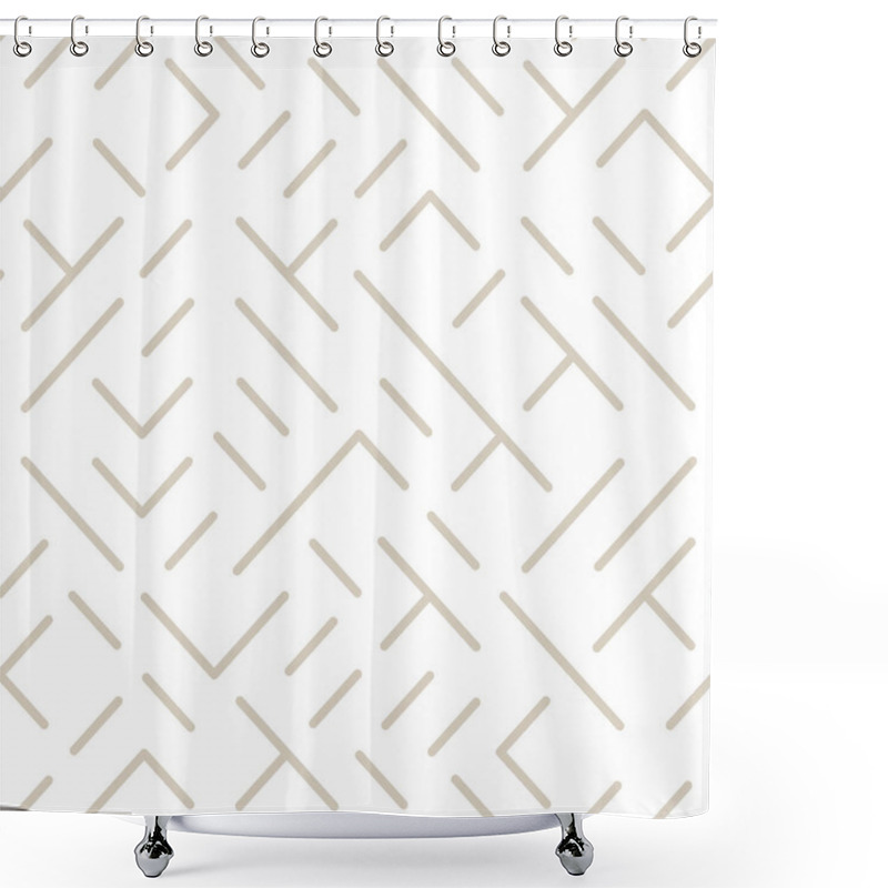 Personality  Diagonal Lines And Shapes Seamless Pattern Shower Curtains