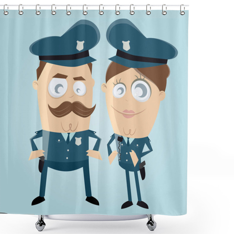 Personality  Police Officer Team Shower Curtains