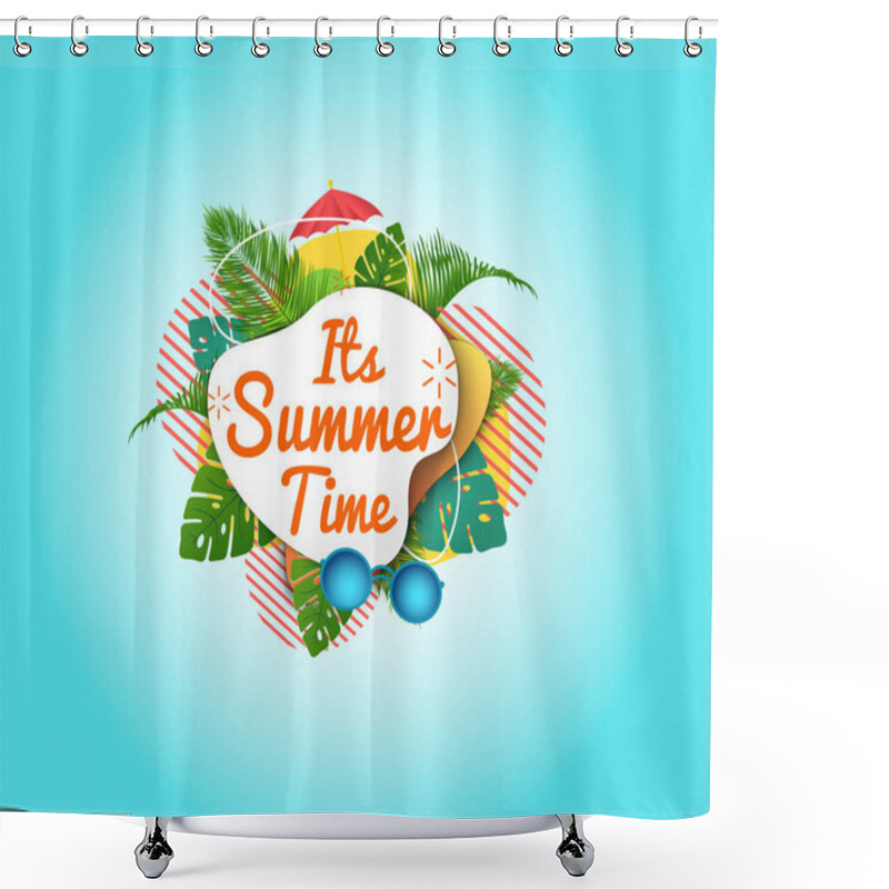 Personality  Its Summer Time Banner. Abstract Background. Shower Curtains