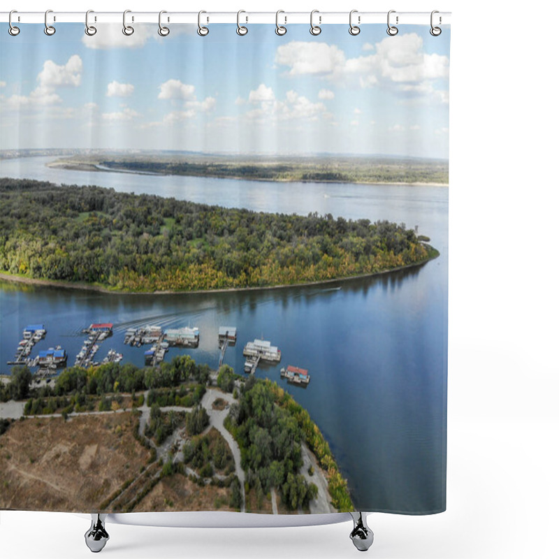 Personality  The Confluence Of The Volga River And The Volga-Don Lenin Shipping Canal. Volgograd. Russia. Shower Curtains