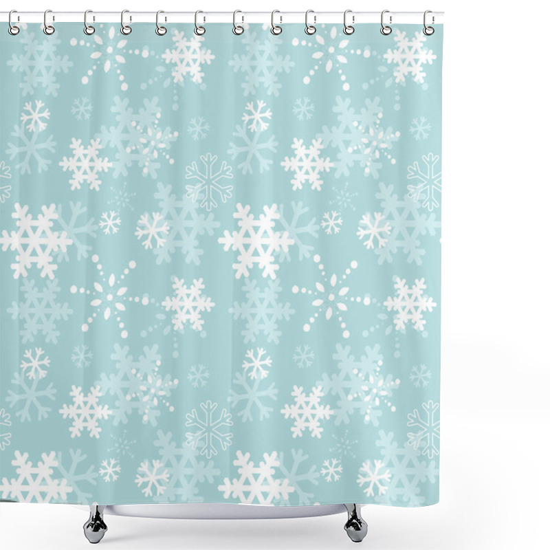 Personality  Decorative Winter Christmas Seamless Texture With Snowflakes Shower Curtains