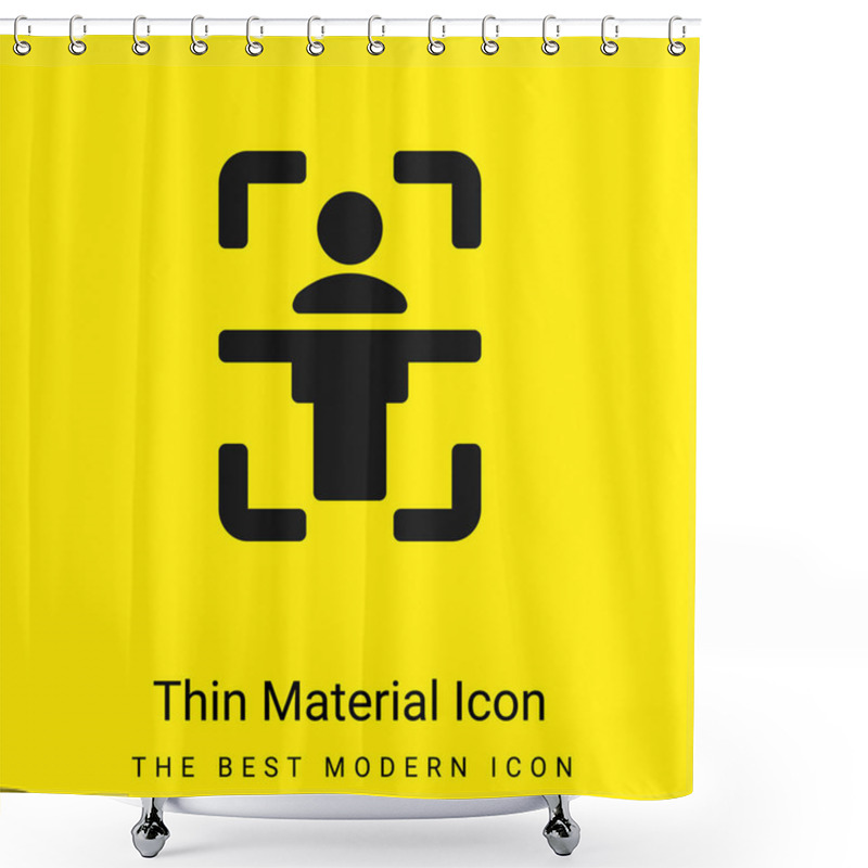 Personality  Body Scan Minimal Bright Yellow Material Icon Shower Curtains