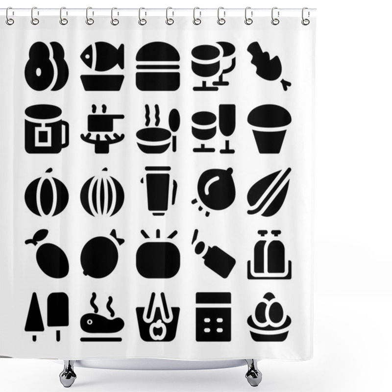 Personality  Food Vector Icons 5 Shower Curtains