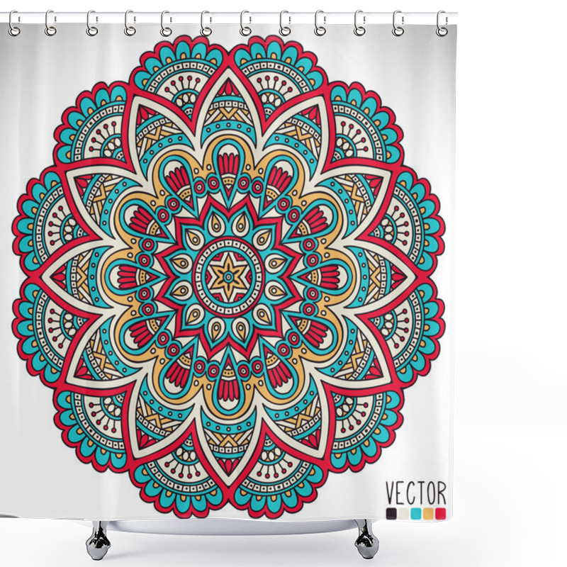 Personality  Mandala Round Ornament Shower Curtains