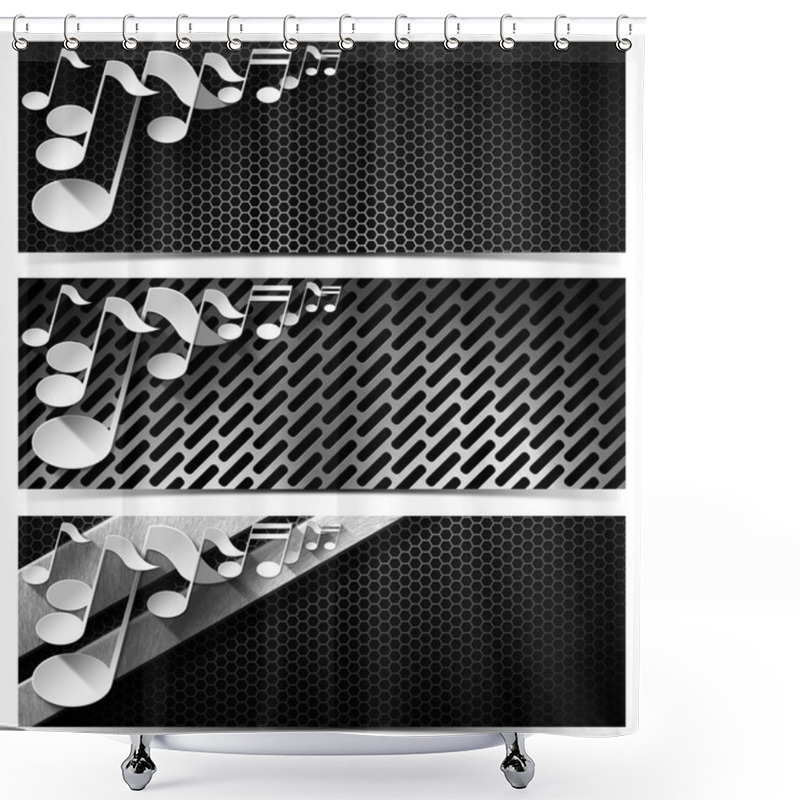 Personality  Three Musical Banners - N3 Shower Curtains