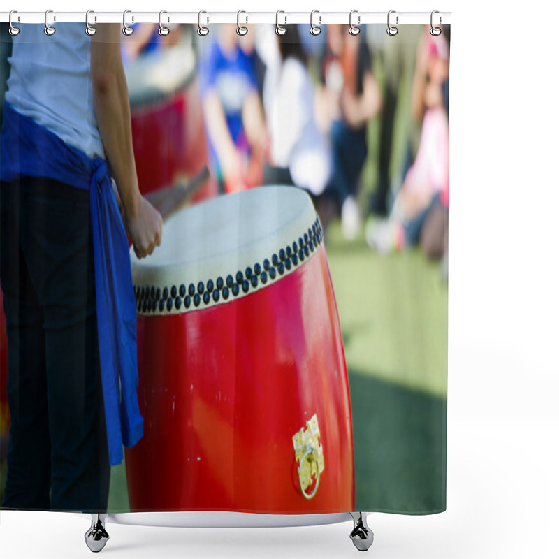 Personality  Percussion Player Shower Curtains