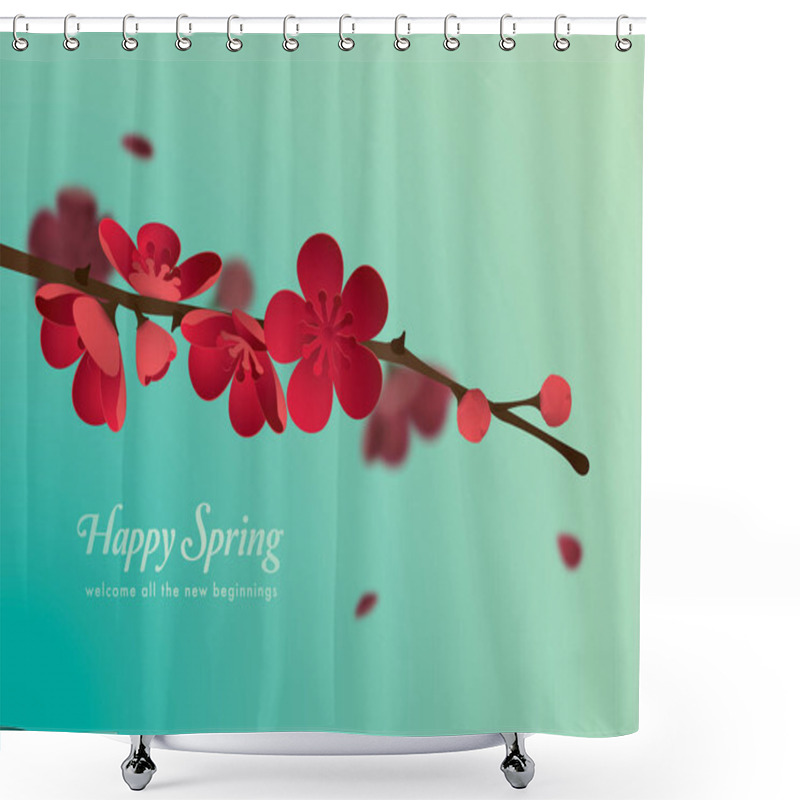 Personality  Blossoming Plum Branch Shower Curtains