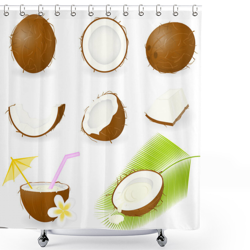 Personality  Icon Set Coconut Shower Curtains