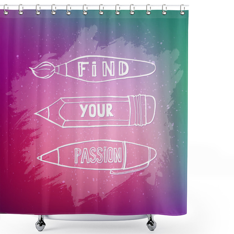 Personality  Hand Drawn Lettering Design. Conceptual Handwritten Phrase. Shower Curtains