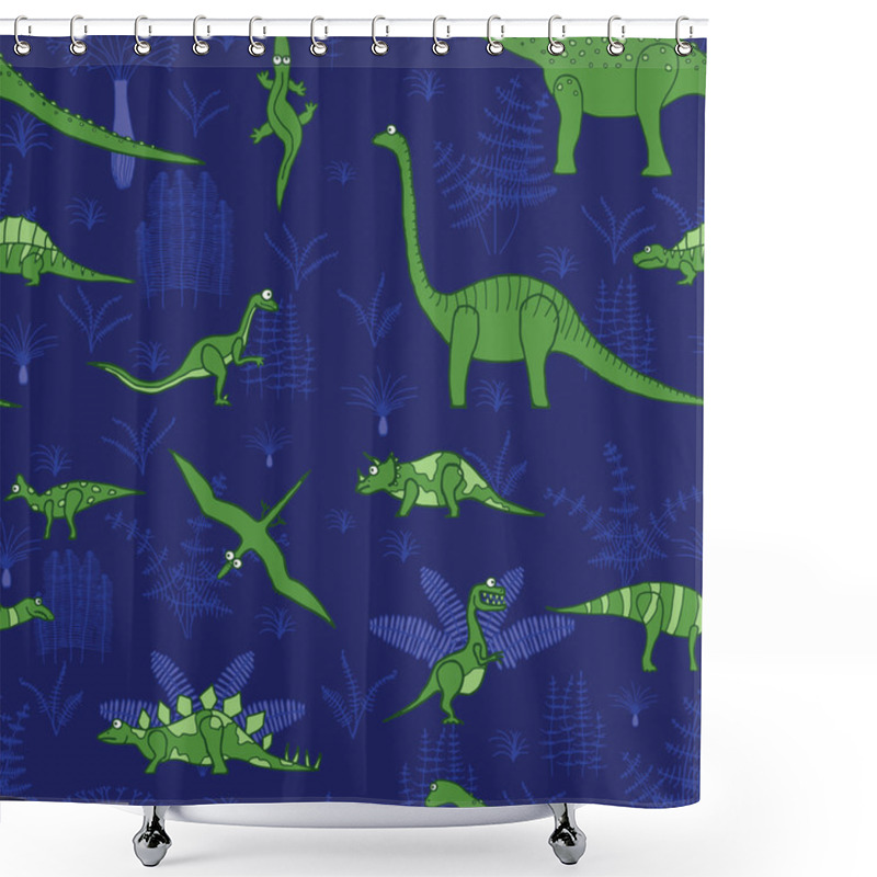 Personality  Dinosaurs And Trees Shower Curtains