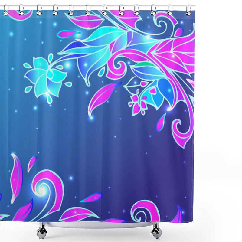 Personality  Blue Flower Background Shower Curtains