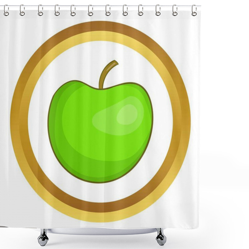 Personality  Green Apple Vector Icon Shower Curtains