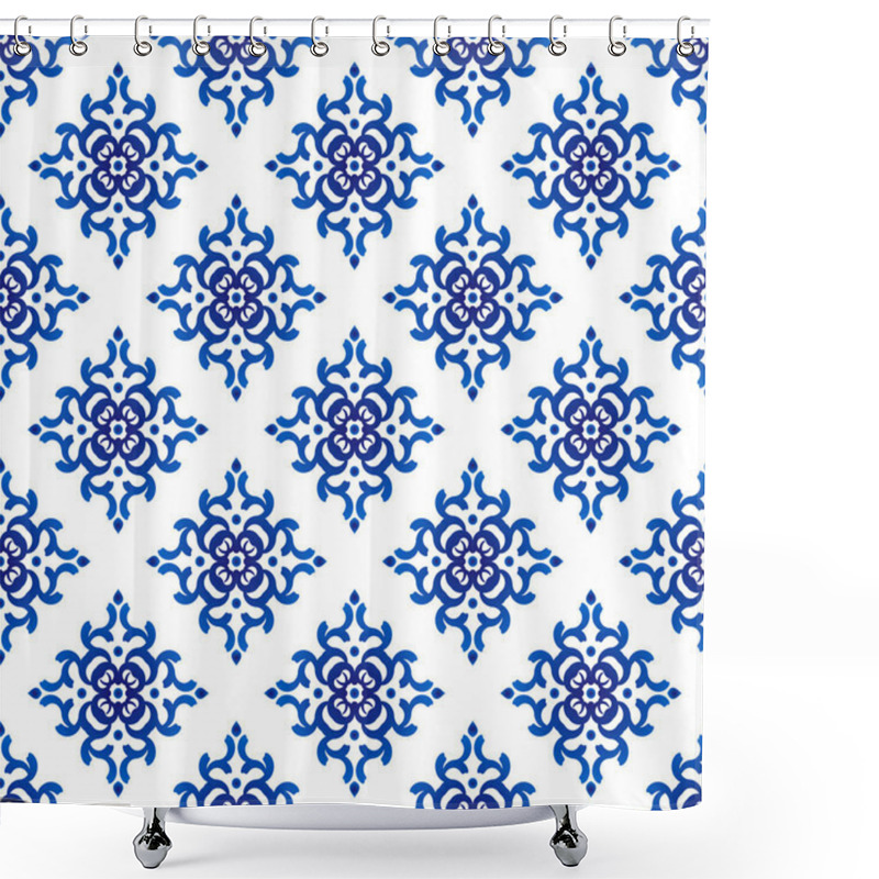 Personality  Damask Pattern Seamless Shower Curtains