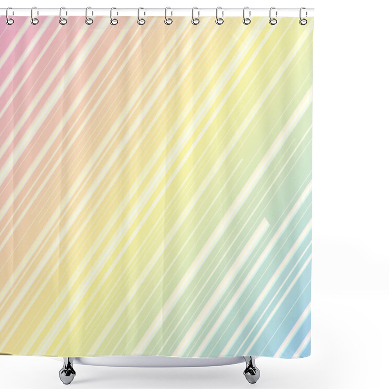 Personality  Pastel Rainbow Background With Diagonal Lines Shower Curtains