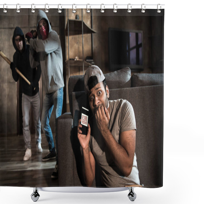 Personality  Burglars And Scared Man Shower Curtains