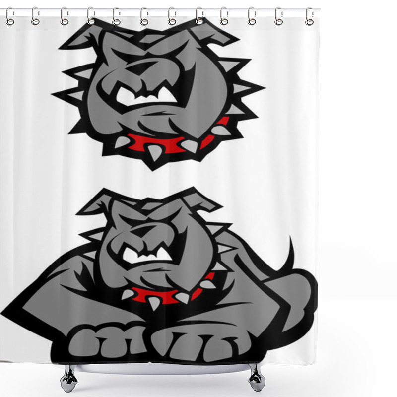 Personality  Bulldog Mascot Body Vector Illustration Shower Curtains