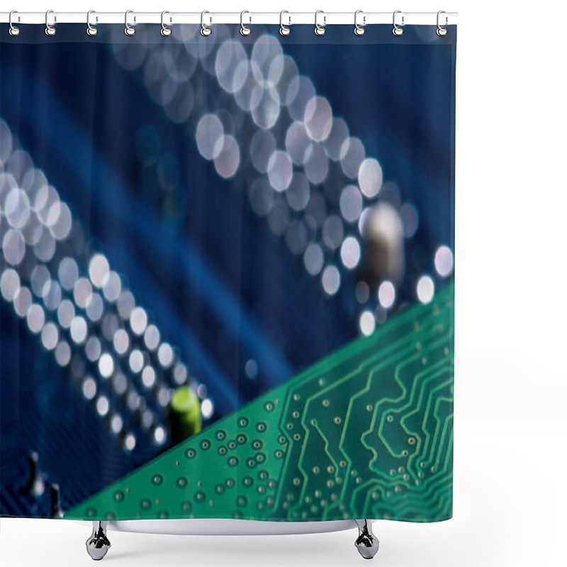 Personality  Close Up View Of Computer Motherboard Elements Shower Curtains