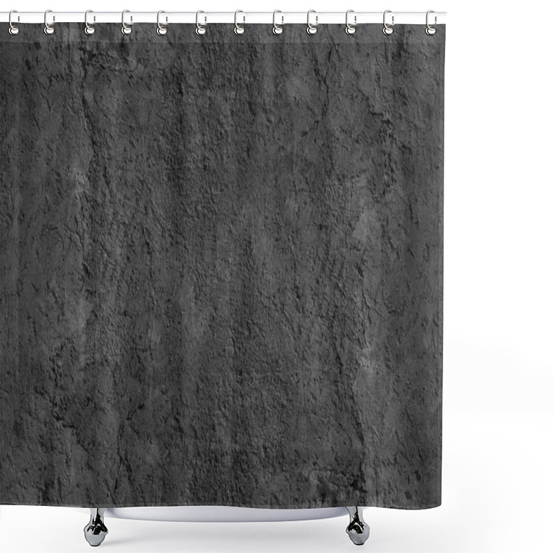 Personality  Black Cement Wall Shower Curtains