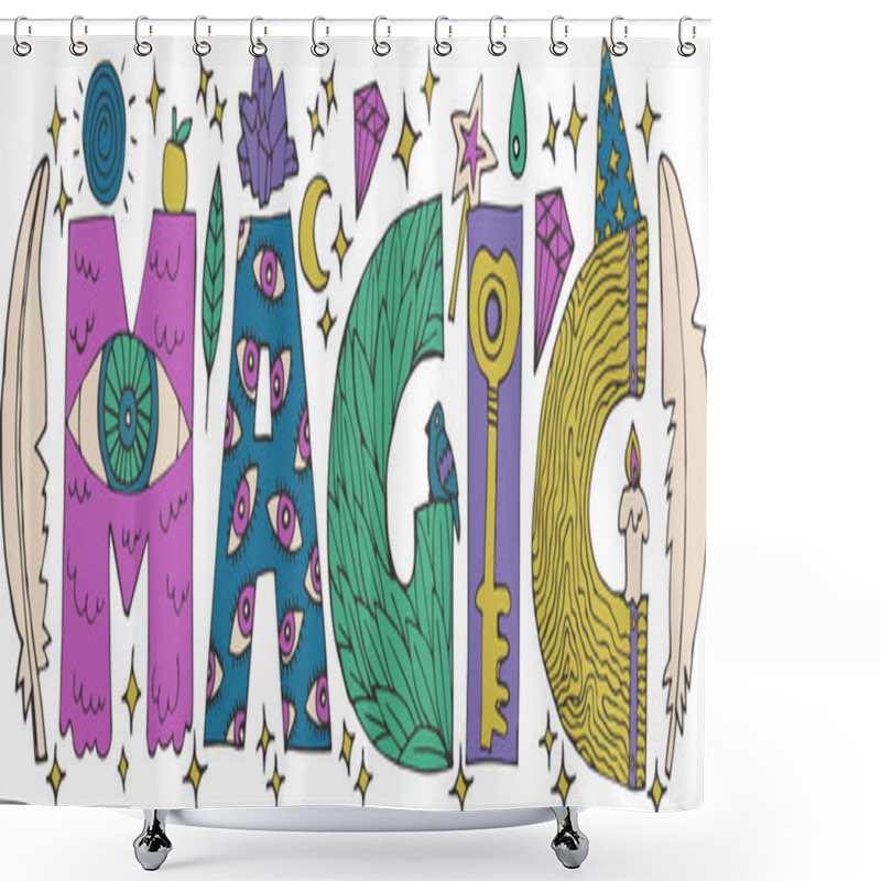 Personality  Doodle Magic Lettering Shower Curtains