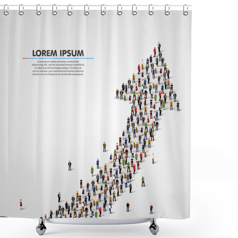 Personality  Large Group Of People In An Arrow. Shower Curtains