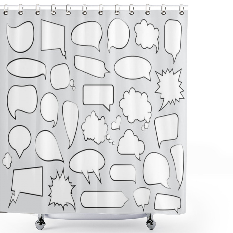 Personality  Set Of Comic Speech Bubbles In A Flat Design Shower Curtains