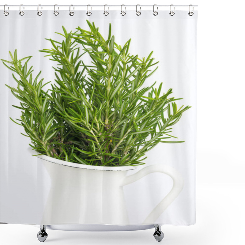 Personality  Fresh Thyme Herb Grow In Vase.  Shower Curtains