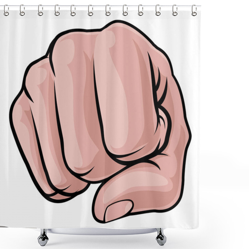 Personality  Fist Punch Knuckles Hand Shower Curtains