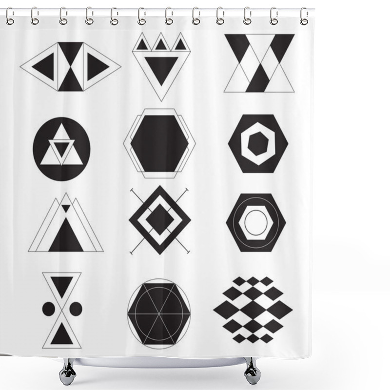 Personality  Geometric Hipster Shapes Shower Curtains