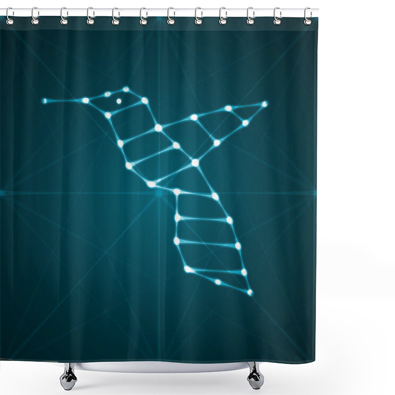 Personality  Abstract Hummingbird Illustration Shower Curtains