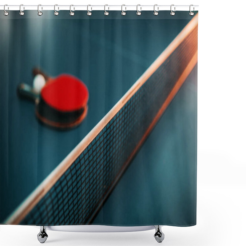 Personality  Table Tennis Rackets And Ball Shower Curtains