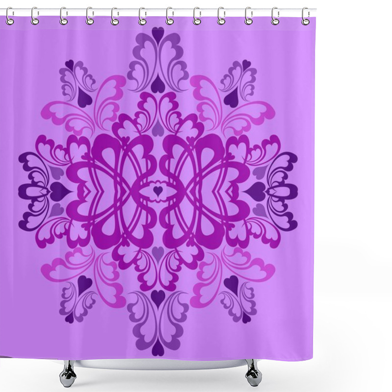 Personality  Lilac Heart Pattern Shower Curtains