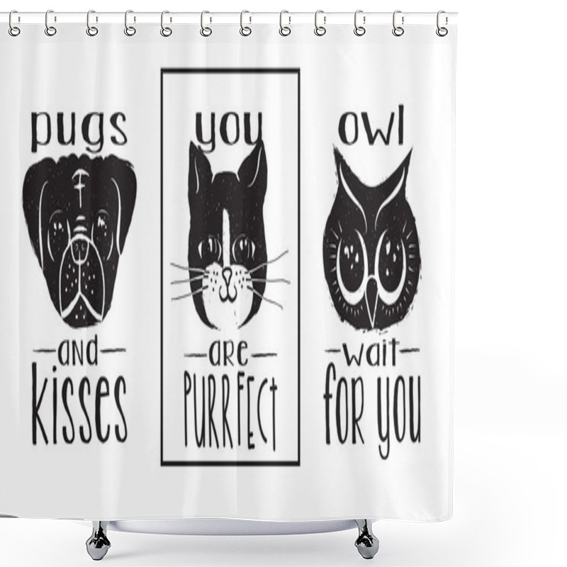 Personality  Animal Labels Shower Curtains