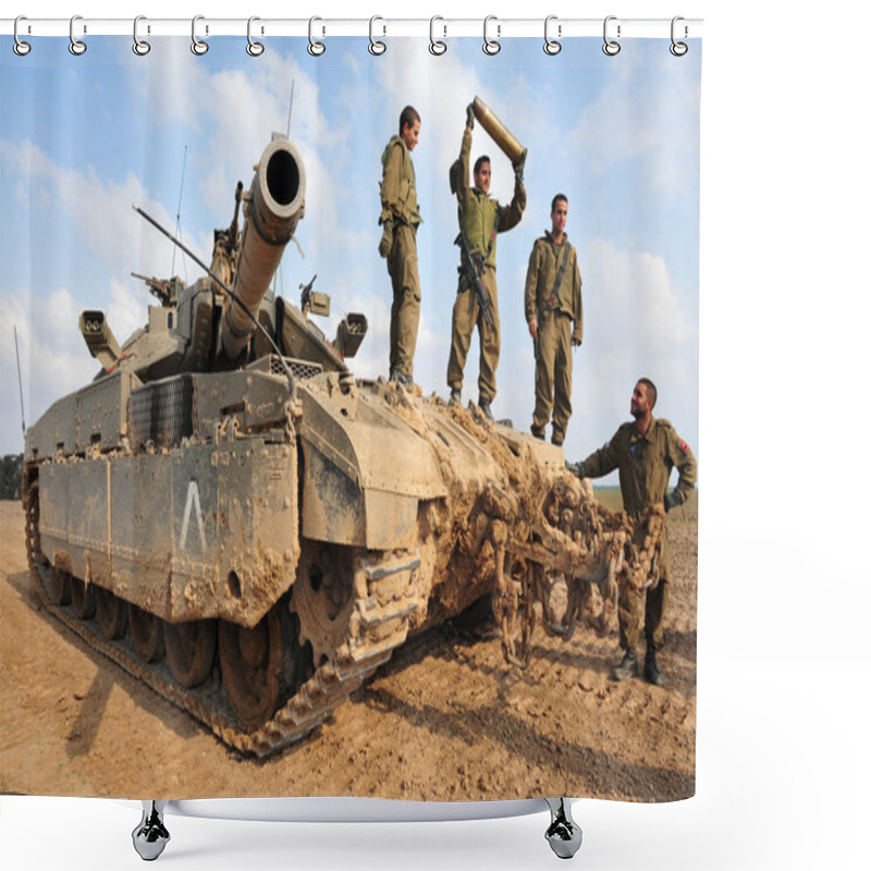 Personality  Israeli IDF Tank - Merkava Shower Curtains