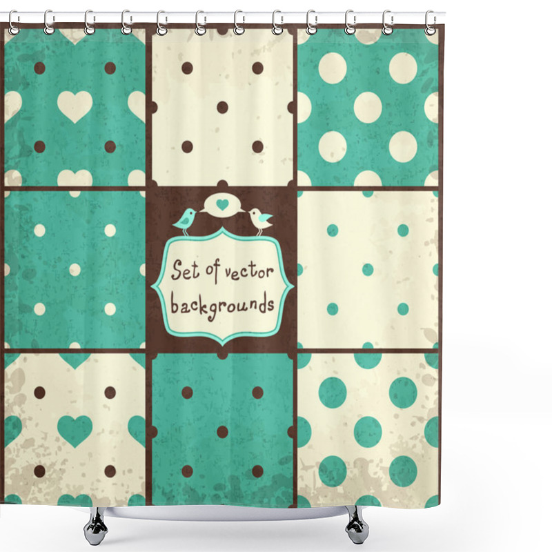 Personality  Polka Dots Set Shower Curtains