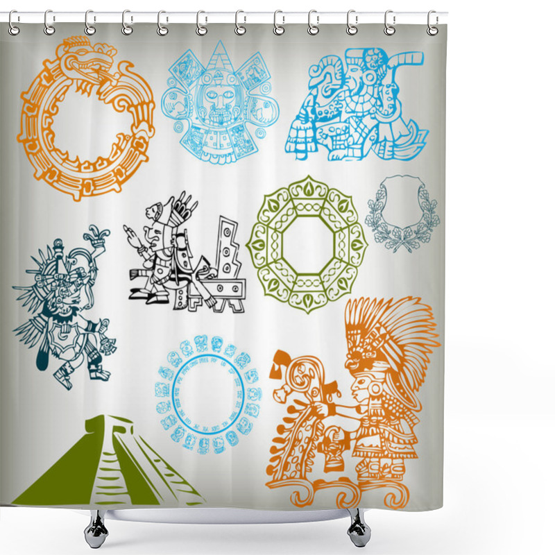 Personality  Vector Set - American Indian National Patterns Shower Curtains