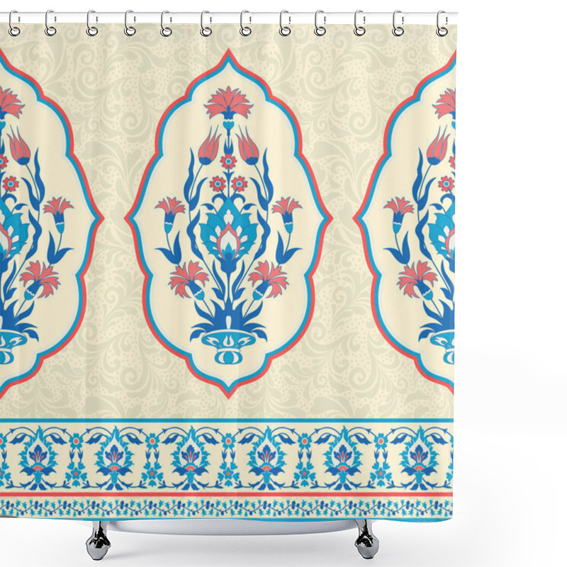 Personality  Fabric Floral Pattern In Ethnic Style Shower Curtains