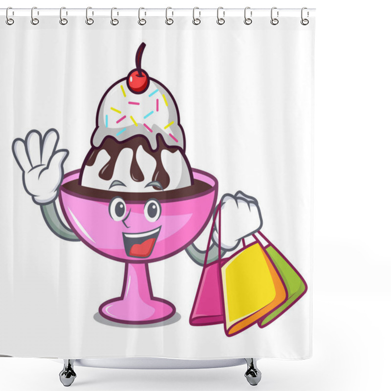 Personality  Shopping Ice Cream Sundae Character Cartoon Shower Curtains