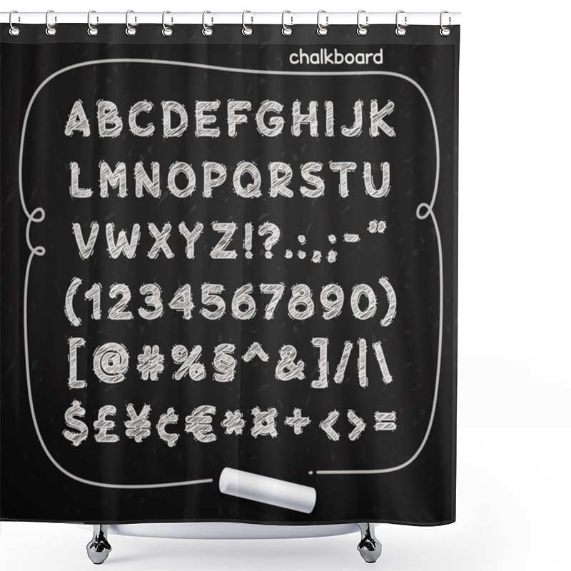 Personality  Chalkboard Doodle Font Shower Curtains