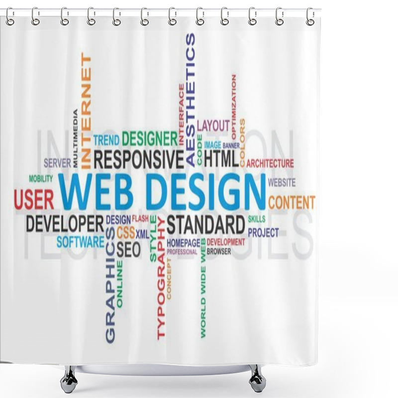 Personality  Word Cloud - Web Design Shower Curtains