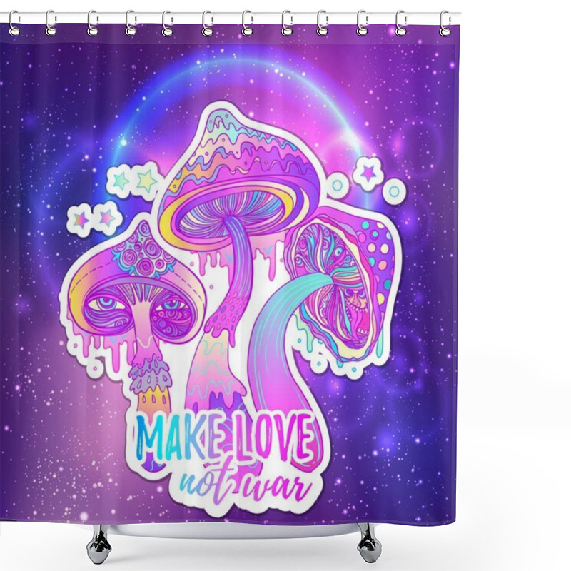 Personality  Three Magic Mushrooms  Shower Curtains