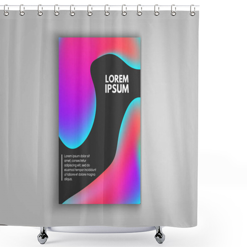 Personality  Brochure Cover Design Cards Isolated. Dynamic Fashion Flat Design. Poster, Banner, Flyer, Poster, Business Card And Other Your Projects. Vector Illustration Shower Curtains